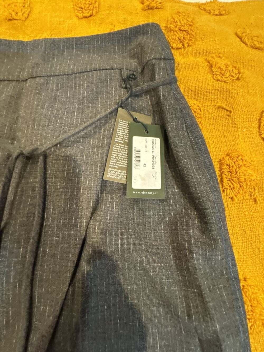 Eleventy Women's Striped Linen-Blend Pencil Skirt with Attached Waist Tie